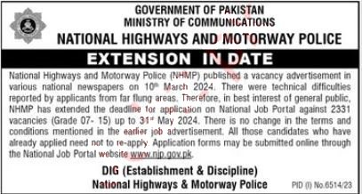 Latest National Highway And Motorway Police Jobs 2024 Online Apply