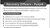 HBL Bank jobs 2025 for Recovery Officers