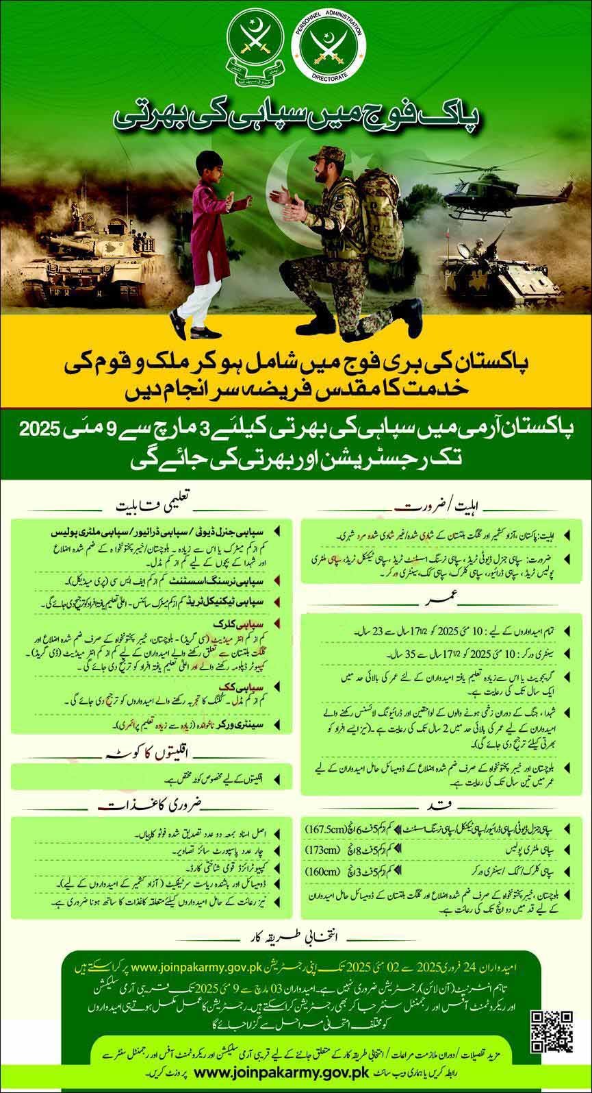 Join Pak Army 2025 Advertisement 